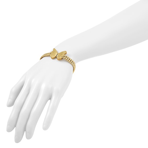 Herco 14K Polished Butterfly Box Clasp 7.5 Inch Bracelet