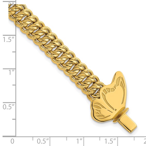 Herco 14K Polished Butterfly Box Clasp 7.5 Inch Bracelet