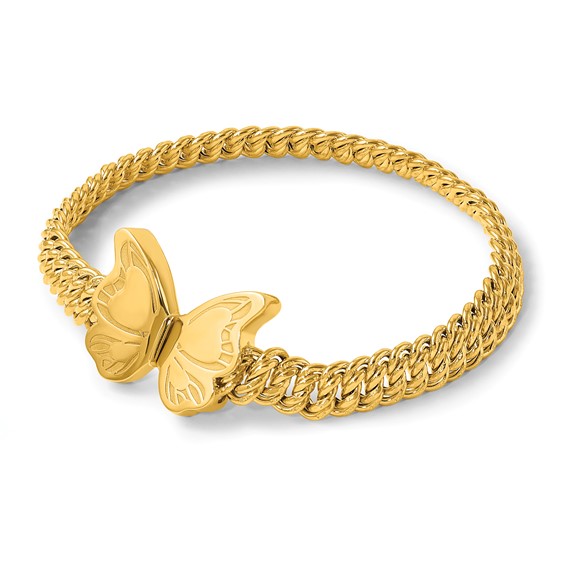 Herco 14K Polished Butterfly Box Clasp 7.5 Inch Bracelet
