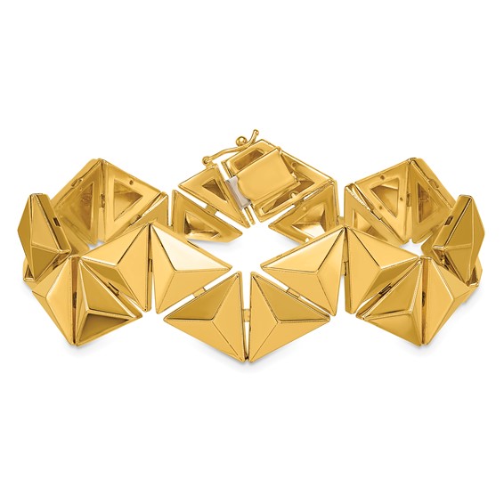 Herco 14K Polished Zig Zag Cube 7.75 Inch Bracelet