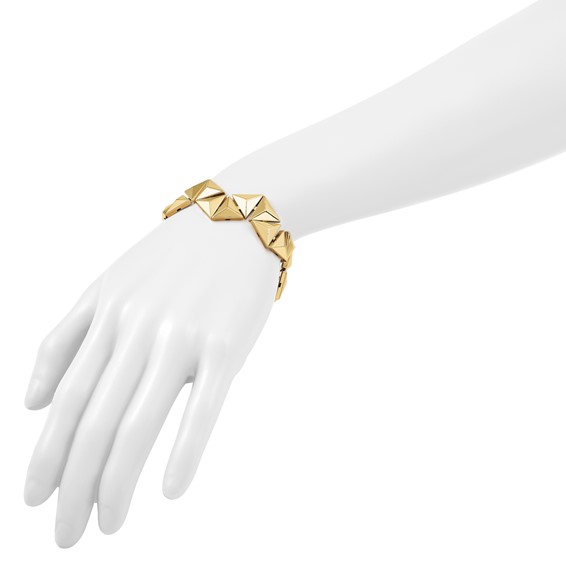 Herco 14K Polished Zig Zag Cube 7.75 Inch Bracelet