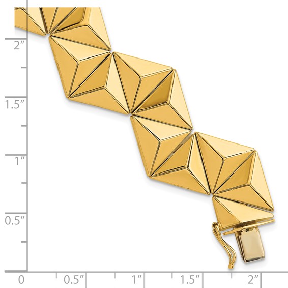 Herco 14K Polished Zig Zag Cube 7.75 Inch Bracelet