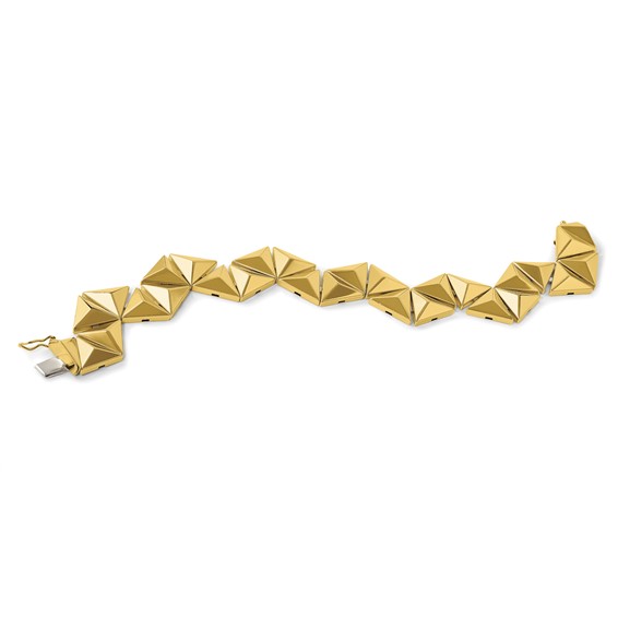 Herco 14K Polished Zig Zag Cube 7.75 Inch Bracelet