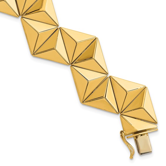 Herco 14K Polished Zig Zag Cube 7.75 Inch Bracelet