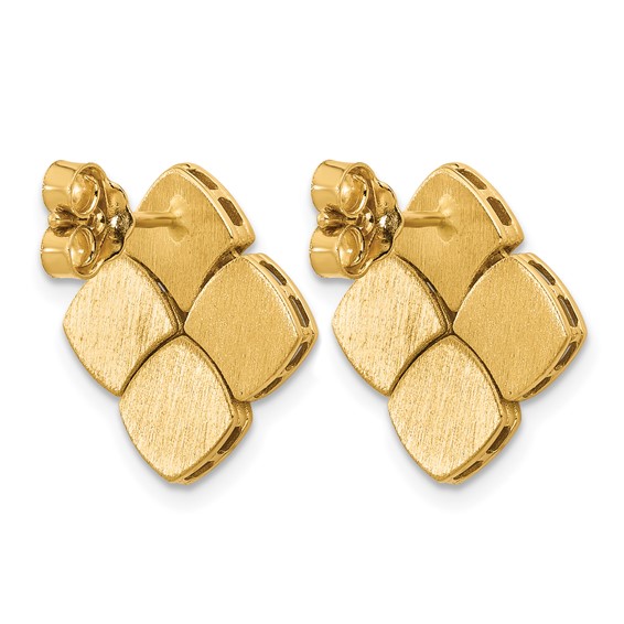 Herco 14K Polished and Satin Scalloped Mother of Pearl Post Dangle Earrings