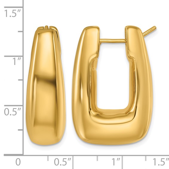 Herco 14K Polished Rectangular Hoop Earrings