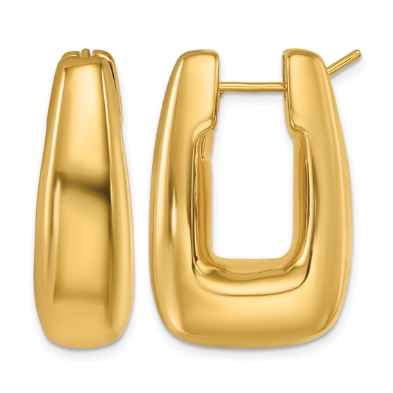 Herco 14K Polished Rectangular Hoop Earrings