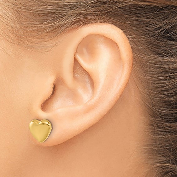 Herco 14K Polished Heart Post Earrings