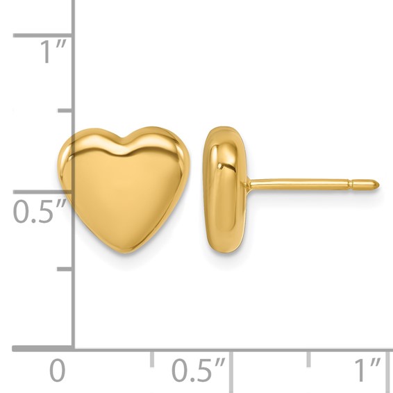 Herco 14K Polished Heart Post Earrings