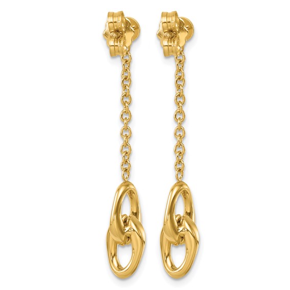 Herco 14K Polished Double Link Post Dangle Earrings