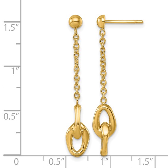 Herco 14K Polished Double Link Post Dangle Earrings