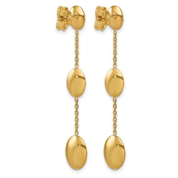 Herco 14K Polished Graduated Ovals Post Dangle Earrings