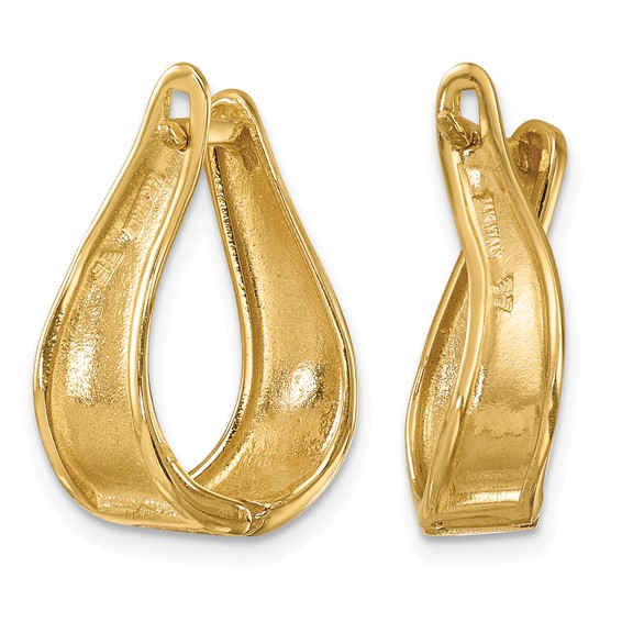 Herco Gold Polished and Brushed Swirl Hoop Earrings