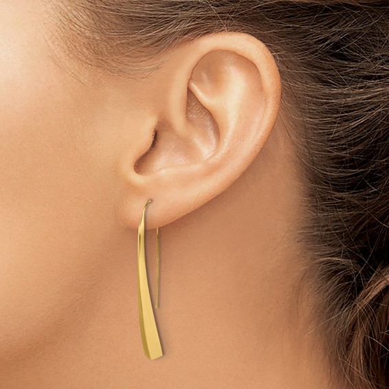 Herco Gold Polished Threader Earrings