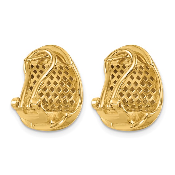 Herco 14K Polished Hollow Wide Teardrop Omega Back Earrings