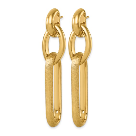 Herco 14K Polished and Brushed Fancy Link Post Dangle Earrings