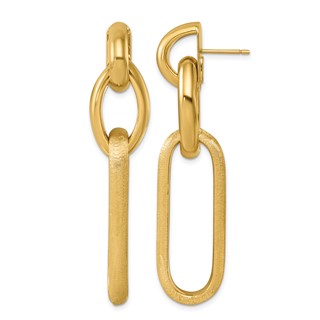 Herco 14K Polished and Brushed Fancy Link Post Dangle Earrings