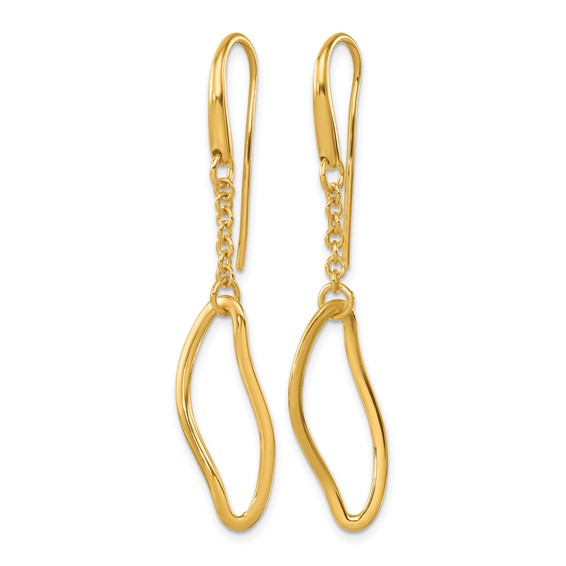 Herco 14K Polished Solid Fancy Contemporary Link Shephard Hook Dangle Earrings
