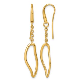 Herco 14K Polished Solid Fancy Contemporary Link Shephard Hook Dangle Earrings