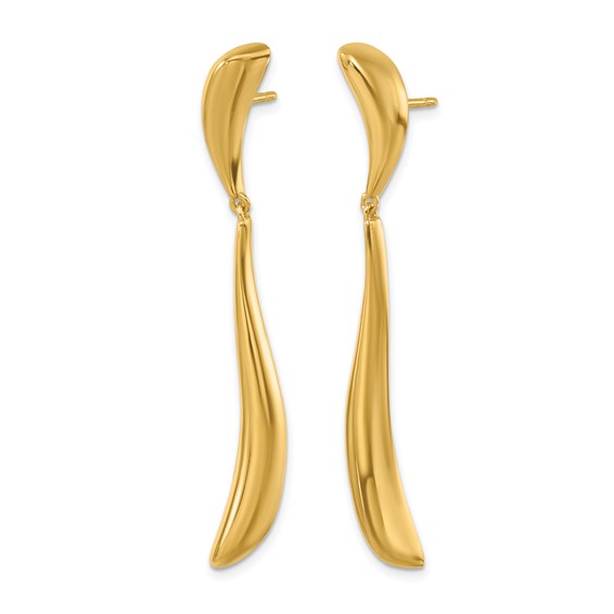 Herco 14K Polished Fancy Curved Wave Post Dangle Earrings