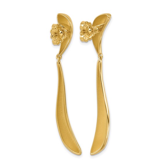Herco 14K Polished Fancy Curved Wave Post Dangle Earrings