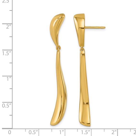 Herco 14K Polished Fancy Curved Wave Post Dangle Earrings