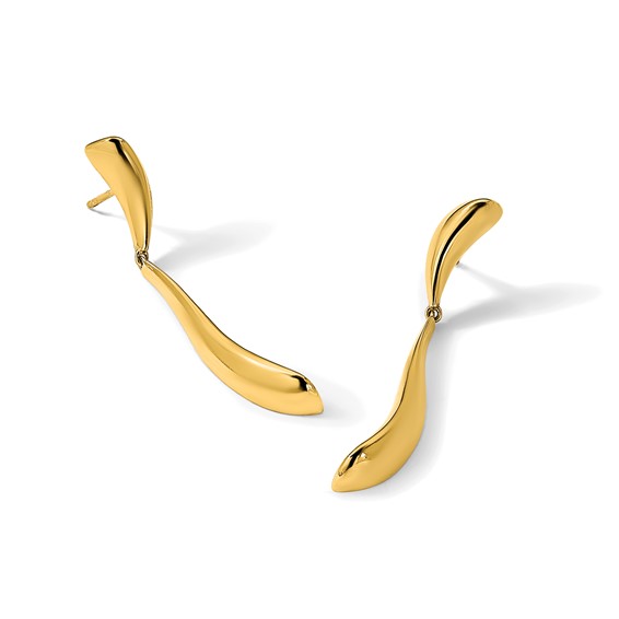 Herco 14K Polished Fancy Curved Wave Post Dangle Earrings