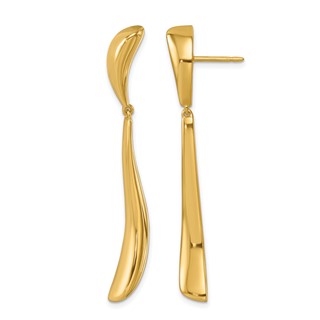 Herco 14K Polished Fancy Curved Wave Post Dangle Earrings