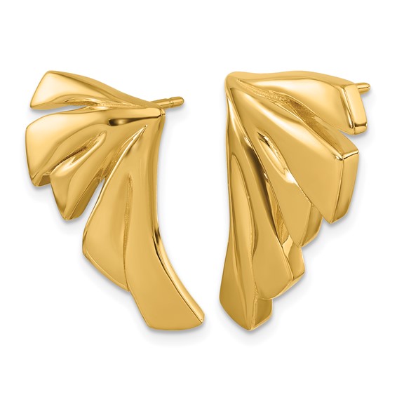 Herco 14K Polished Fancy Fanned Post Earrings