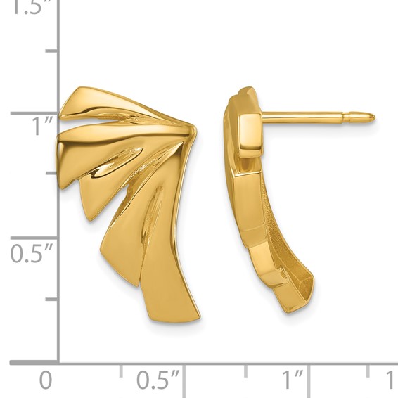 Herco 14K Polished Fancy Fanned Post Earrings