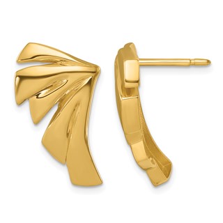 Herco 14K Polished Fancy Fanned Post Earrings
