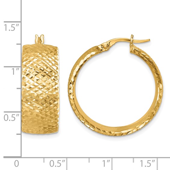 Herco Gold Polished and Diamond-cut Hoop Earrings