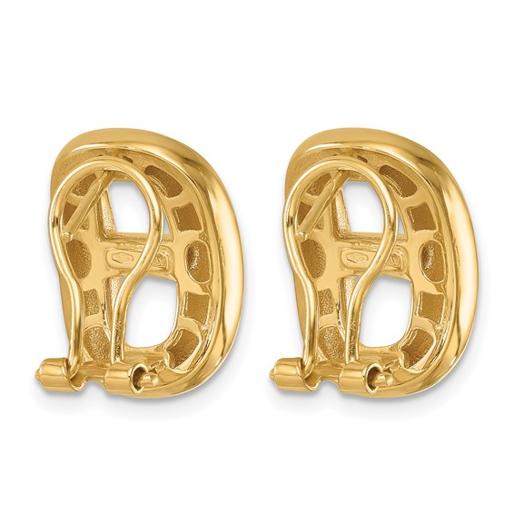 Herco 14K Polished Anchor Link Post Omega Back Earrings