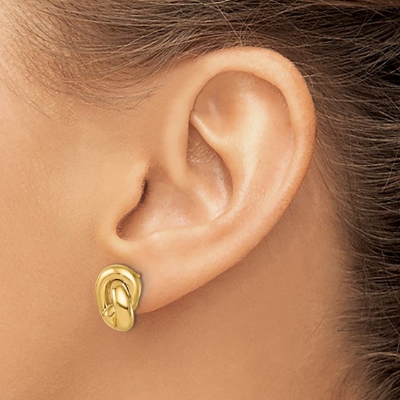 Herco Gold Polished Knot Post Earrings