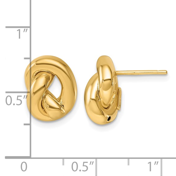 Herco Gold Polished Knot Post Earrings
