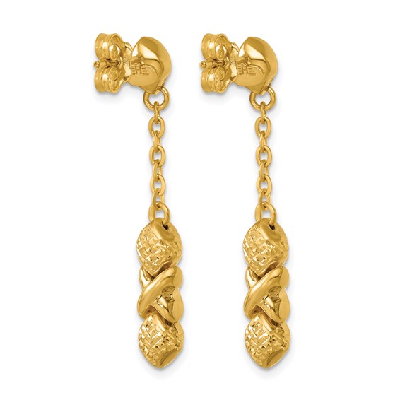 Herco 14K Polished and Diamond-cut Fancy XO Post Dangle Earrings