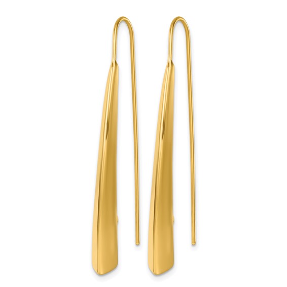 Herco 14K Polished Knife Edge Graduated Threader Earrings