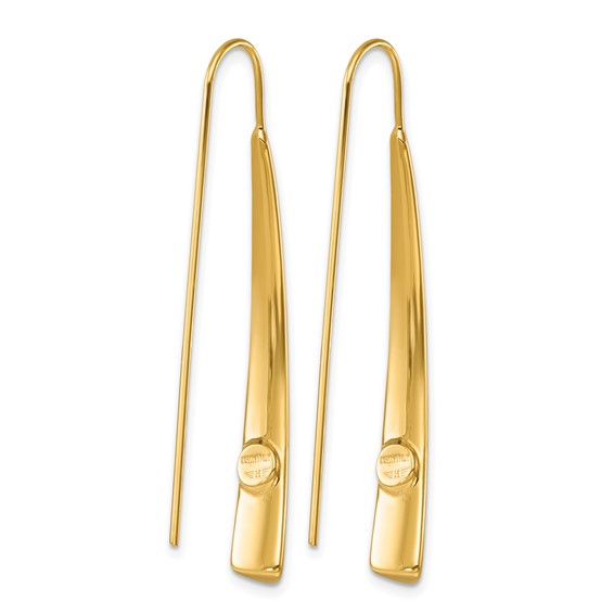 Herco 14K Polished Knife Edge Graduated Threader Earrings