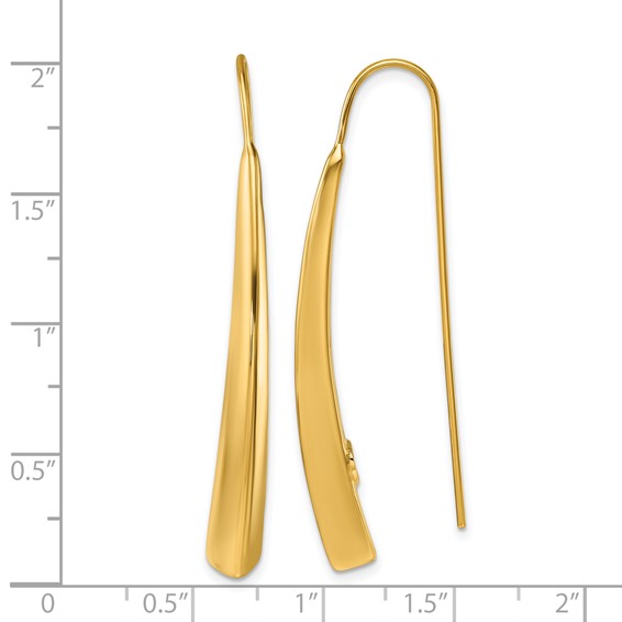 Herco 14K Polished Knife Edge Graduated Threader Earrings