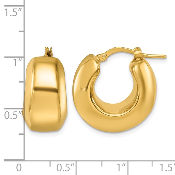 Herco 14K Polished Puffed 11.0mm Round Hoop Earrings