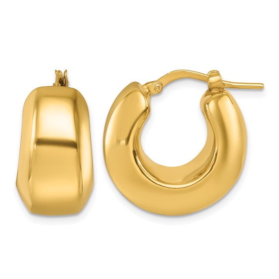 Herco 14K Polished Puffed 11.0mm Round Hoop Earrings