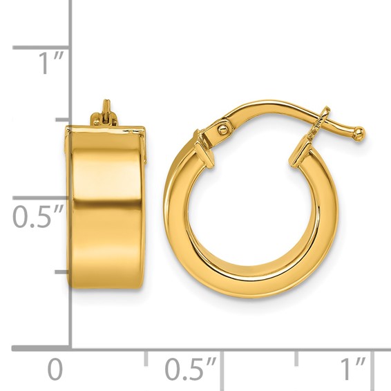 Herco Gold Polished 6.50mm Hoop Earrings