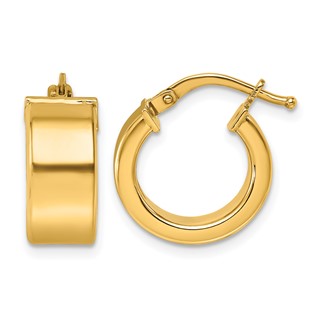Herco Gold Polished 6.50mm Hoop Earrings