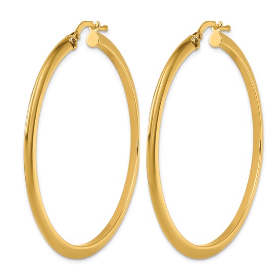 Herco 14K Polished Knife Edge 1.8x44.25mm Round Hoop Earrings