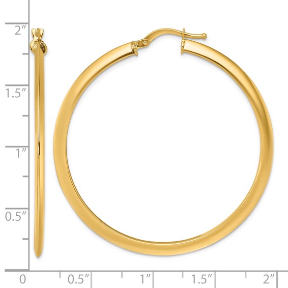 Herco 14K Polished Knife Edge 1.8x44.25mm Round Hoop Earrings