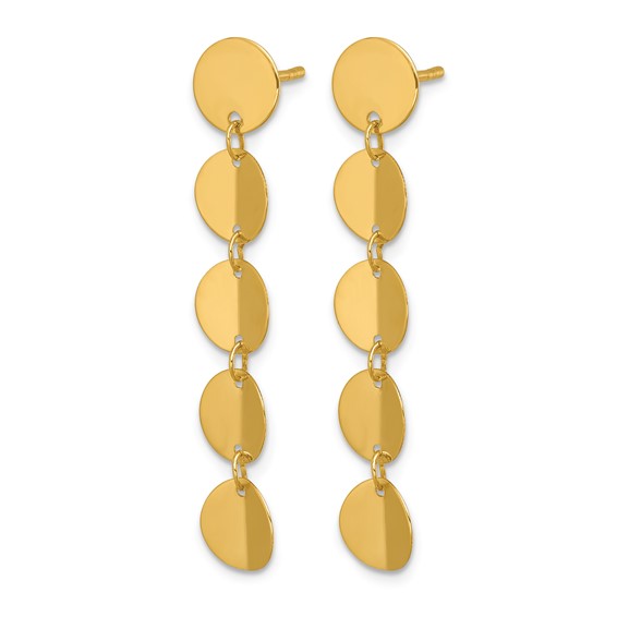 Herco 14K Polished Solid Five Circle Post Dangle Earrings