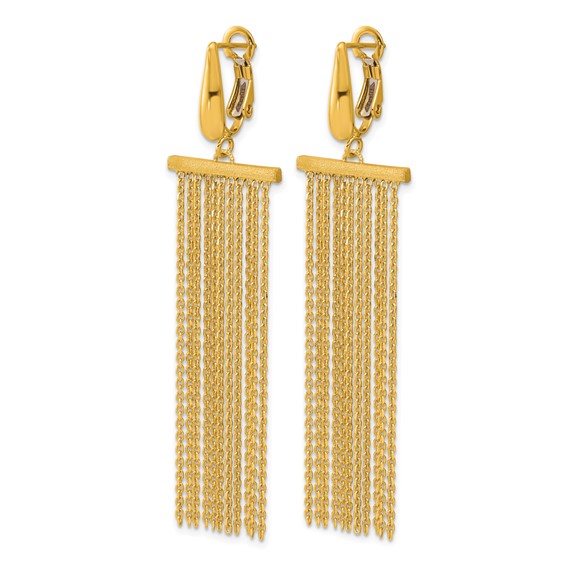 Herco 14K Polished and Brushed Multi-strand Dangle Earrings