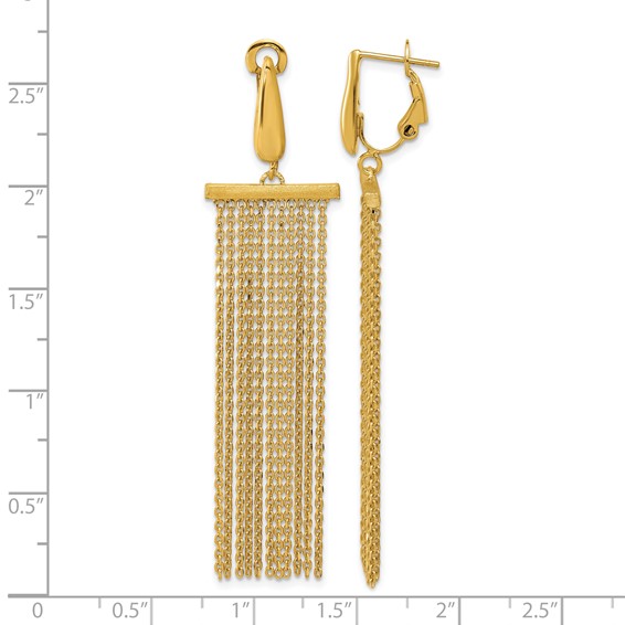 Herco 14K Polished and Brushed Multi-strand Dangle Earrings