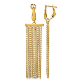 Herco 14K Polished and Brushed Multi-strand Dangle Earrings