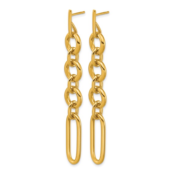 Herco 14K Polished Fancy Mixed Link Post Dangle Earrings